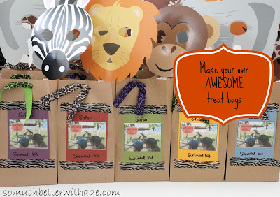 Safari birthday party / Safari themed gift bags - So Much Better With Age