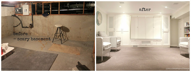 Basement before and after / dark basement before picture and bight after picture - So Much Better With Age