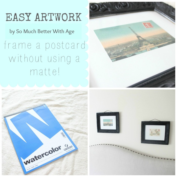 Easy Artwork, Frame A Postcard Without Using A Matte graphic.