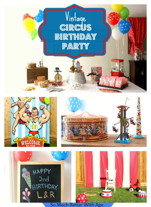 Vintage Circus Birthday Party themed poster