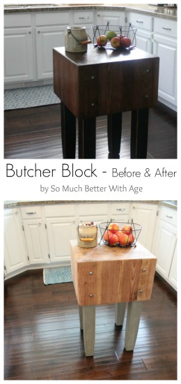 Butcher Block Makeover And Dark Wax Fail & Fix / before and after pictures - So Much Better With Age