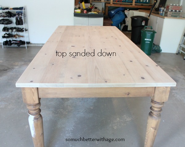 Sanded table top www.somuchbetterwithage.com