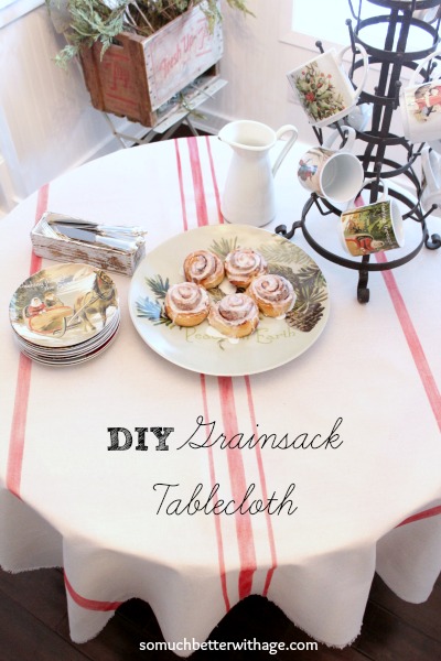 DIY grainsack tablecloth DIY poster.