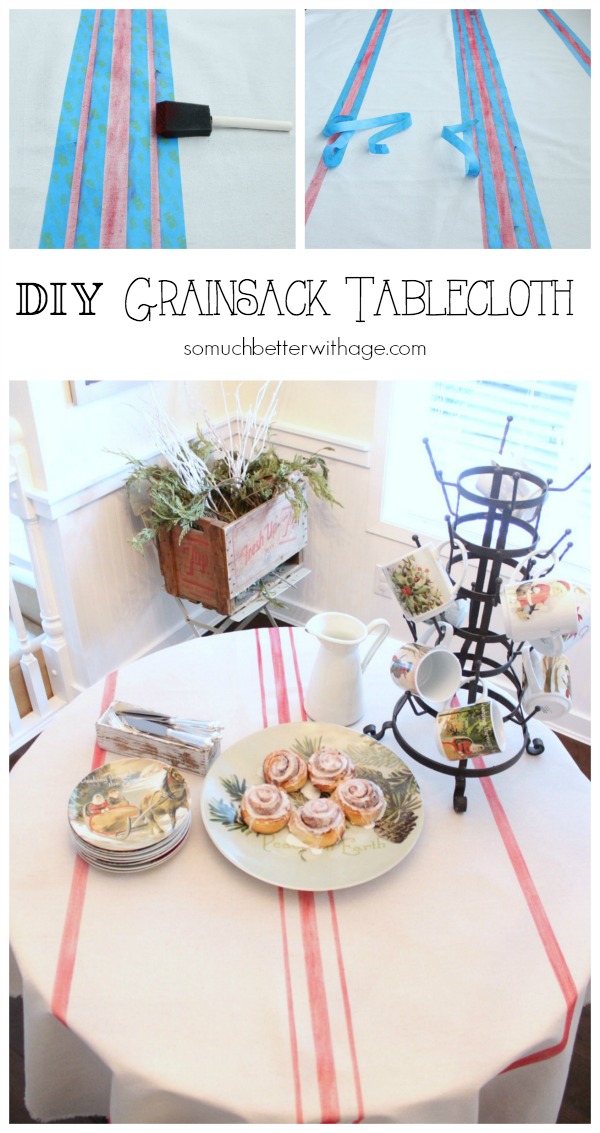 How to make a grain sack tablecloth DIY - So Much Better With Age