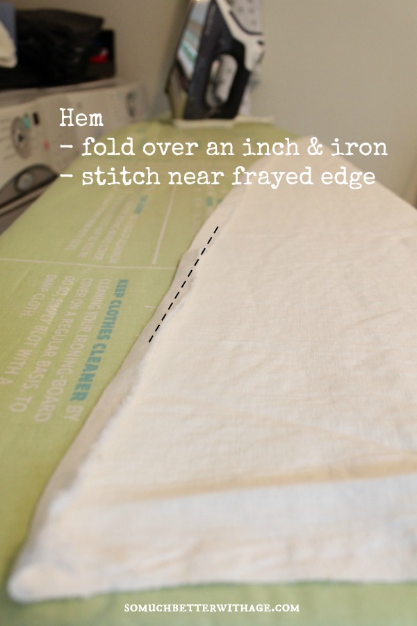  How to make a ruffled tablecloth / folding the hem - So Much Better With Age