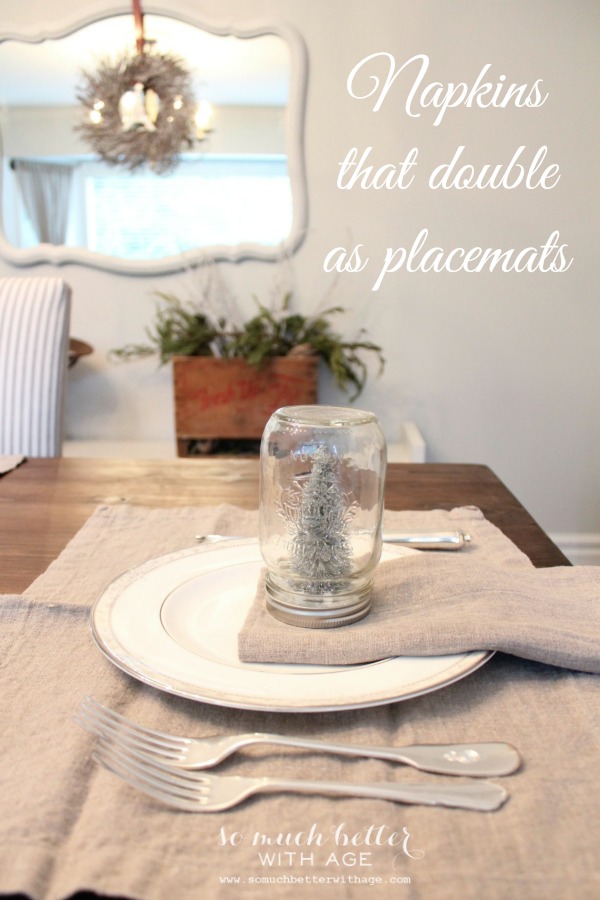 Napkins that double as placemats - So Much Better With Age