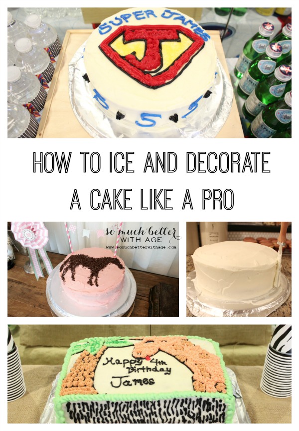 How to ice and decorate a cake like a pro graphic.