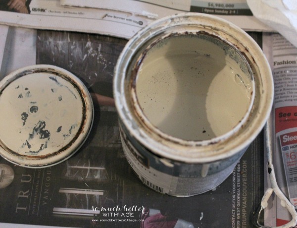 Organize Leftover House Paints in Mason Jars/ paint in rusty can - So Much Better With Age