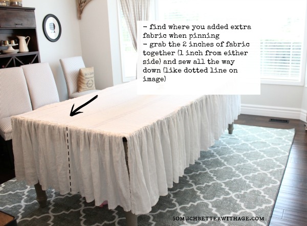 ruffled tablecloth diy