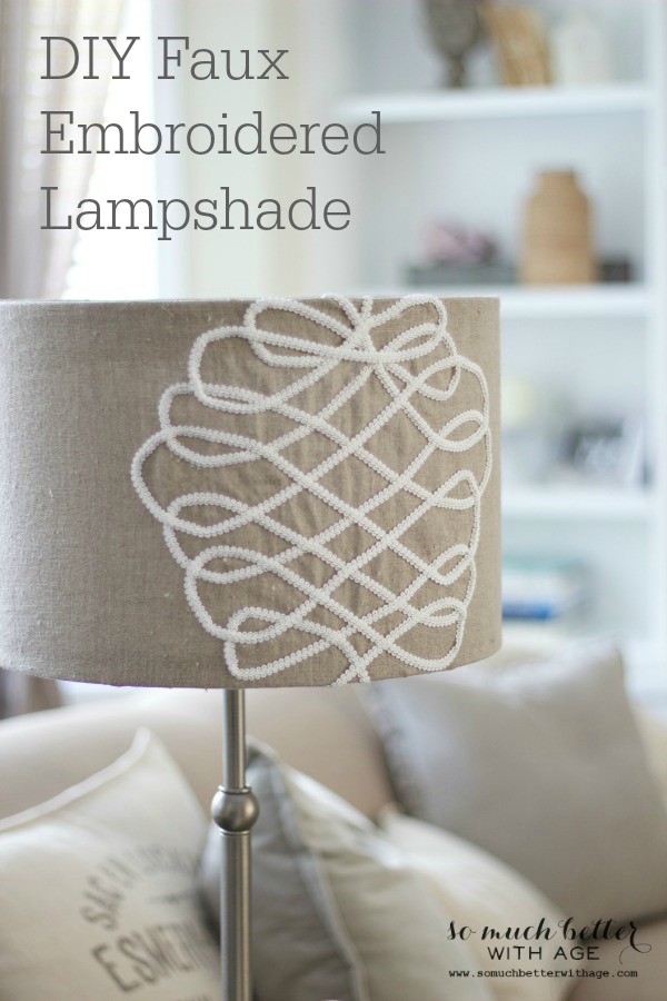 DIY Faux Embroidery Lampshade