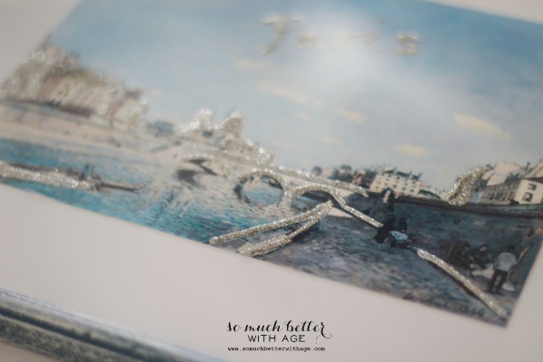 Le Seine / DIY artwork makeover via somuchbetterwithage.com The picture looking like it is 3D.