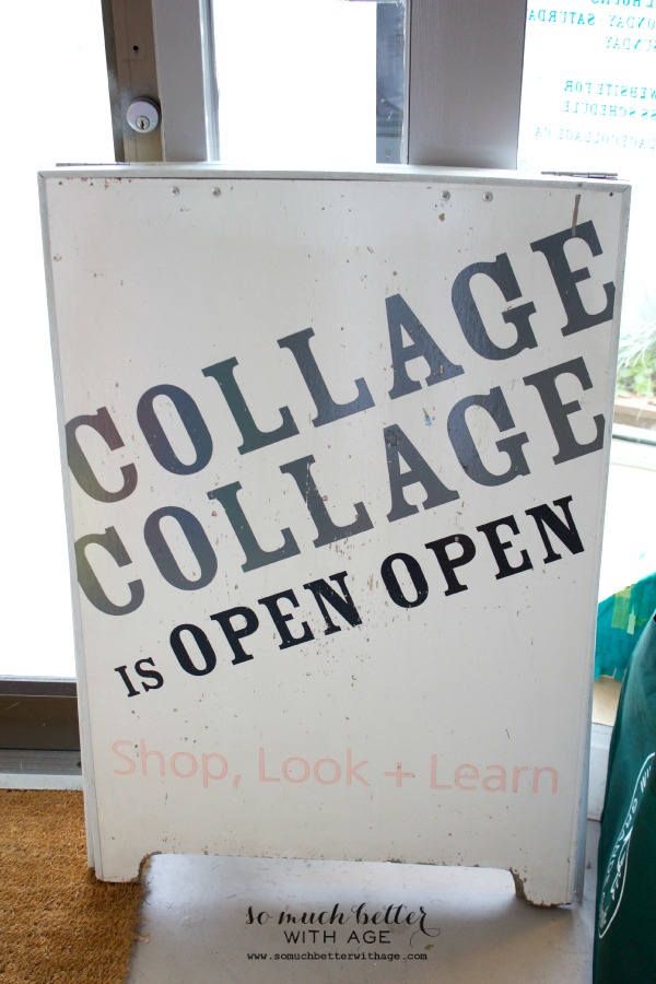 Sign saying collage is open.