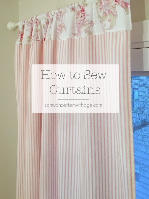 How to Sew (Pink Ticking) Curtains