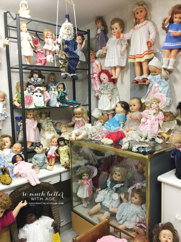 A room filled with dolls.