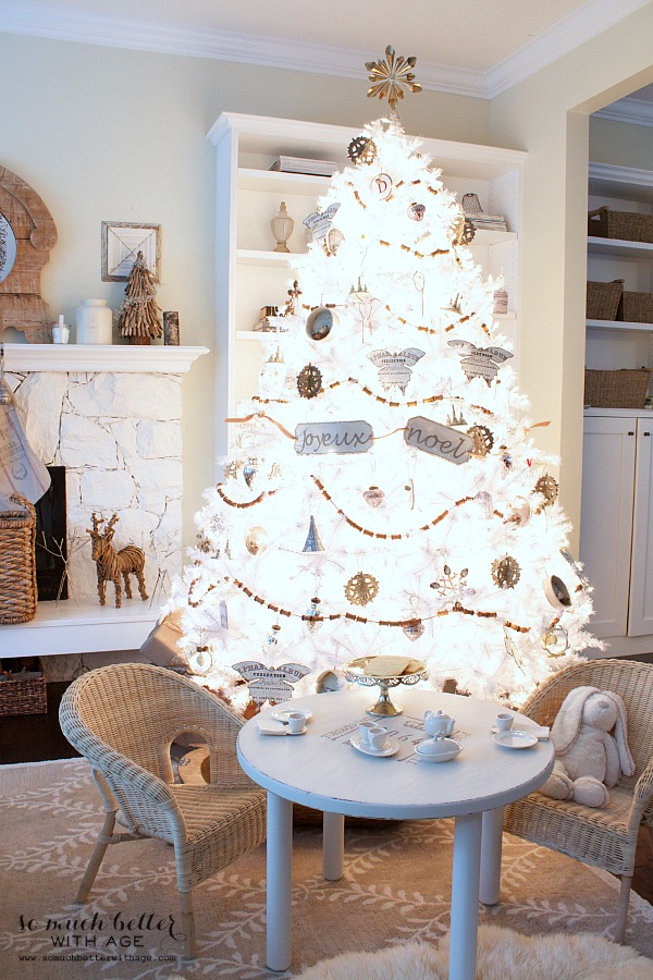 beautiful white christmas trees