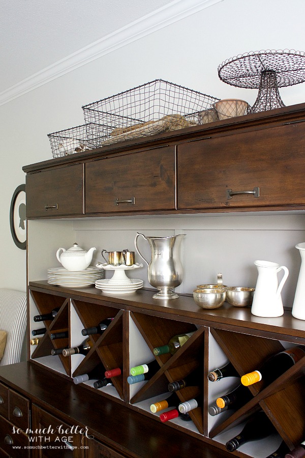 The cabinet in dining room.