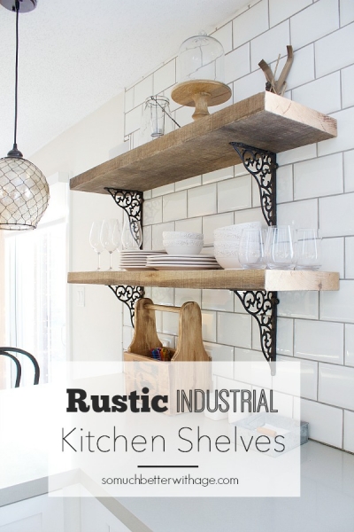 Rustic Industrial Kitchen Shelves - Jamie Lundstrom