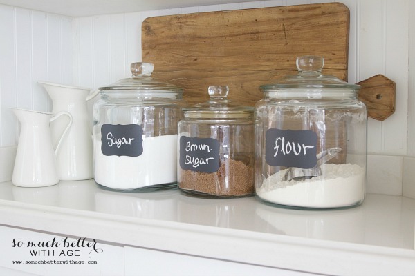 Butler pantry and kitchen office updates / Glass canisters - So Much Better With Age