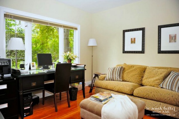 Our old old house, 90-year-old Tudor house tour / couch in study - So Much Better With Age