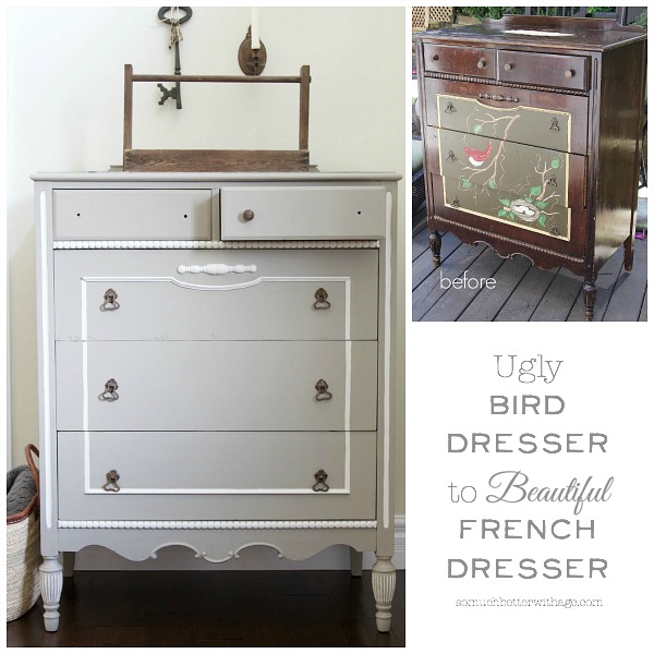 Ugly bird dresser to beautiful French dresser / So Much Better With Age