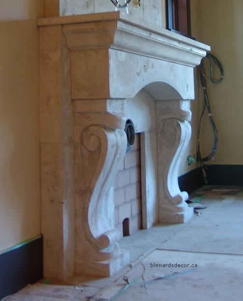 Beautiful ornate fireplace.