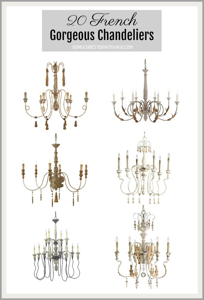 20 French chandeliers graphic.