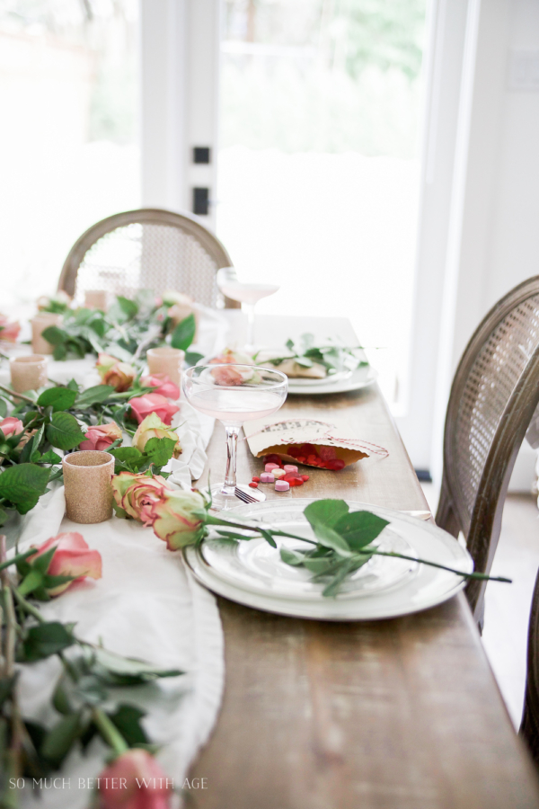 Pretty Pink Roses Valentine's Day Table Setting - Jamie Lundstrom