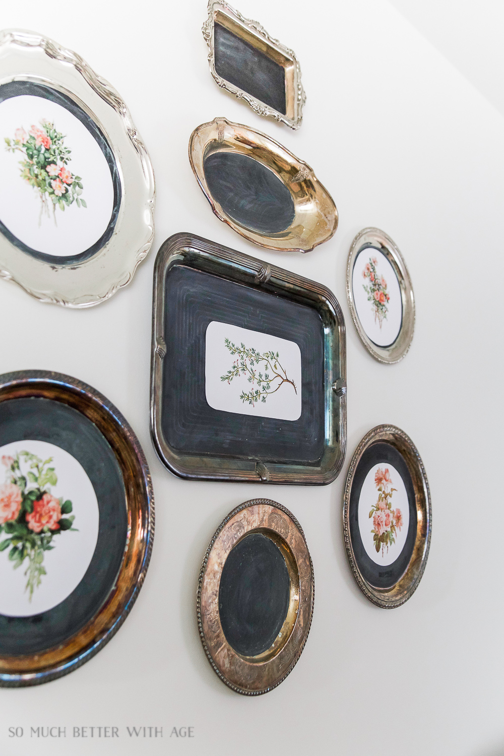 Antique frames with floral designs.