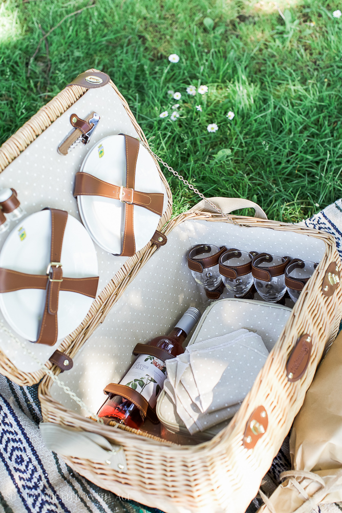 Napkins and a picnic blanket.