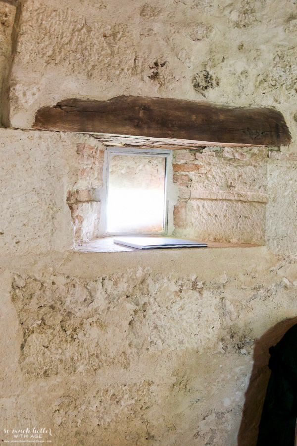 A small window in the room.