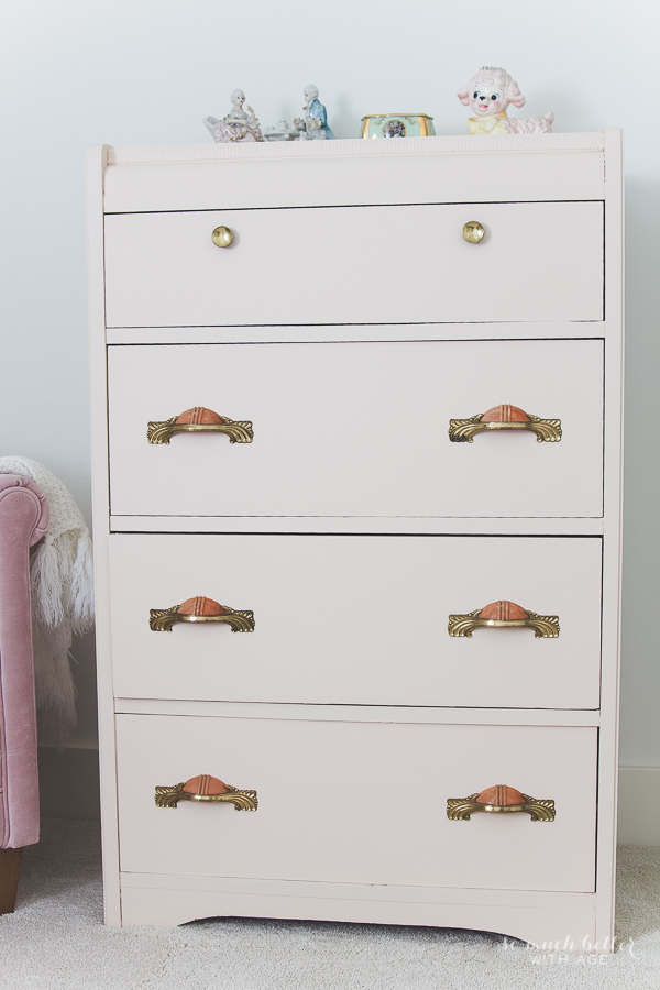 Vintage pink dresser makeover using Fusion Mineral Paint / pretty dresser - So Much Better With Age