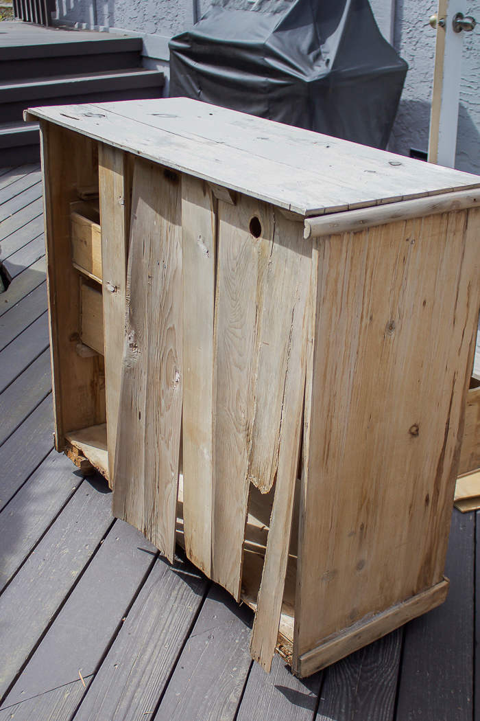 Dresser completely damaged. 