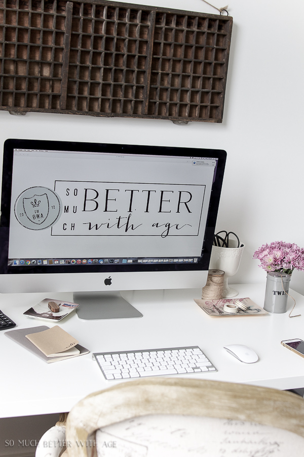 The new So Much Better With Age logo on the computer screen.