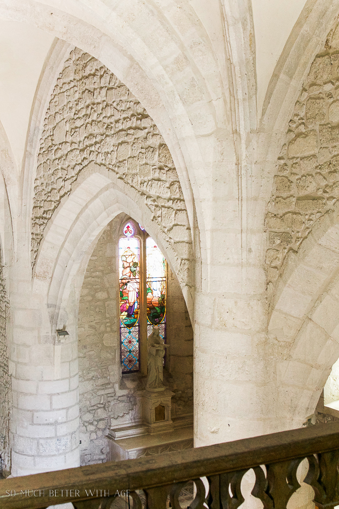 An up close look at the stone archway in the church.