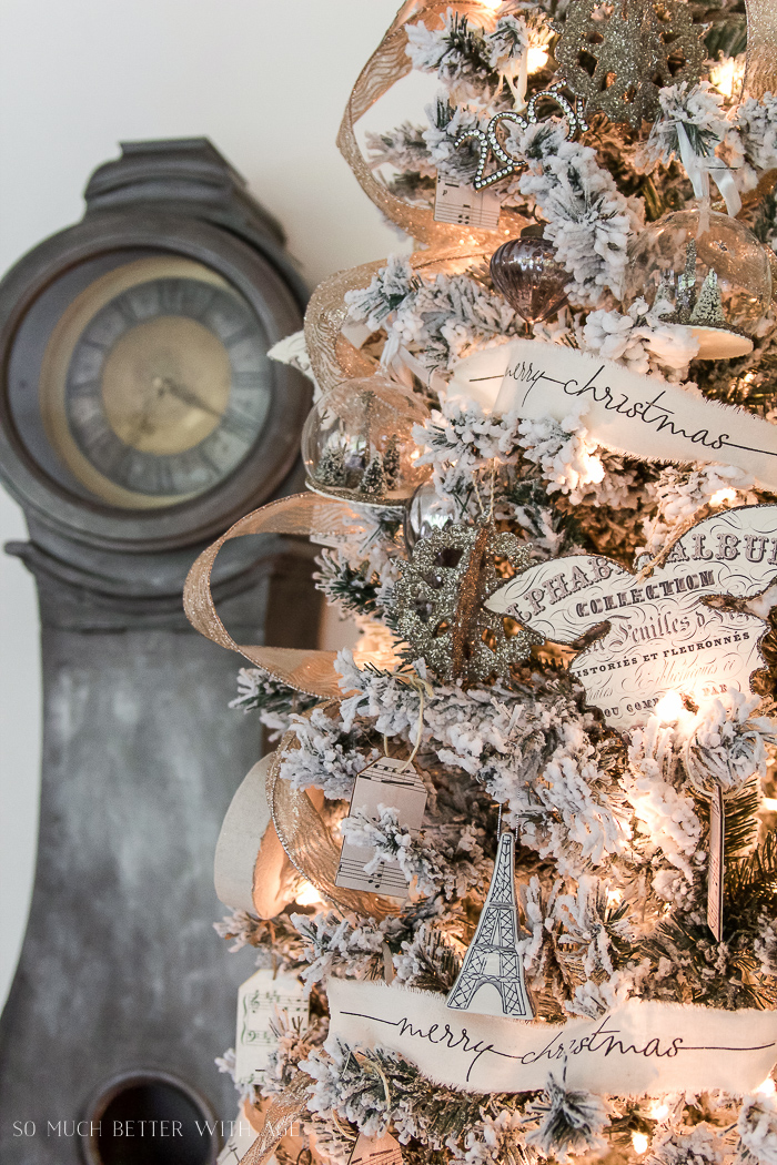 Two flocked Christmas trees, a review / lit up Christmas tree - So Much Better With Age