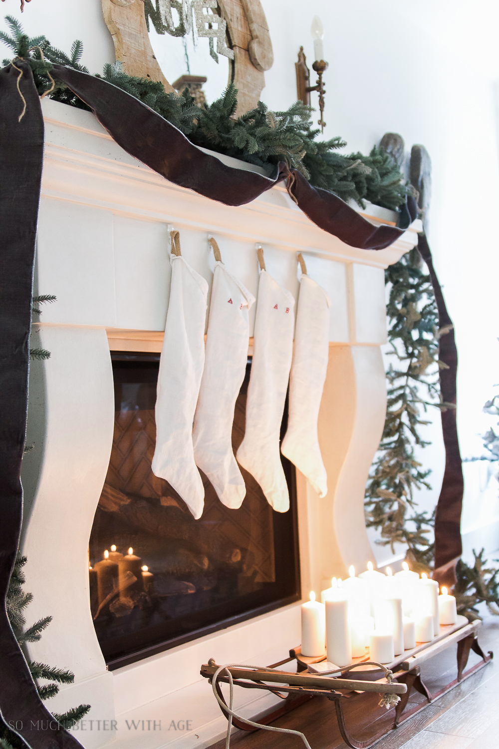 Christmas Mantel 2016 / cozy fireplace - So Much Better With Age