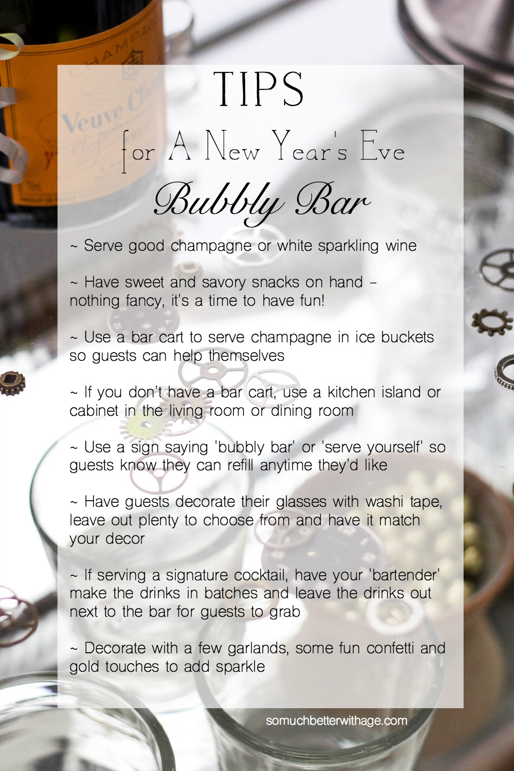 Tips for a New Year's Eve Bubbly Bar / So Much Better With Age