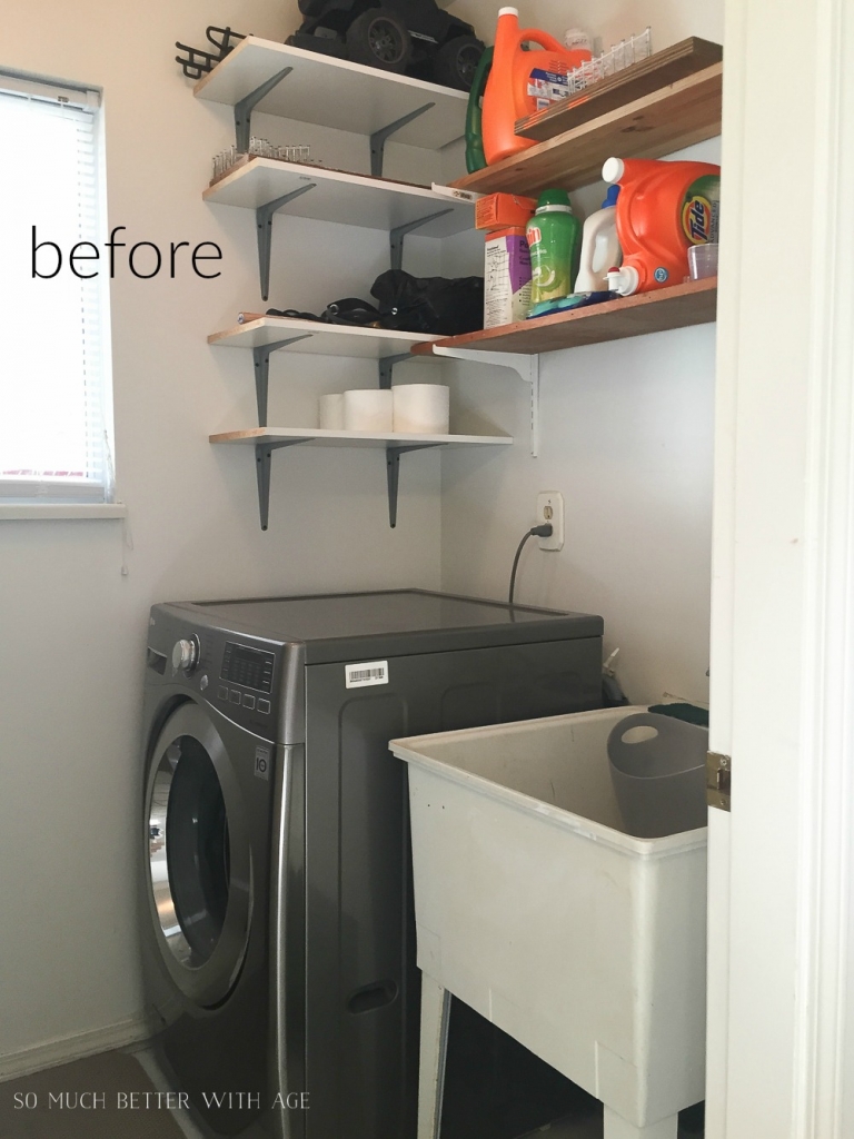 Before laundry room with washing machine.