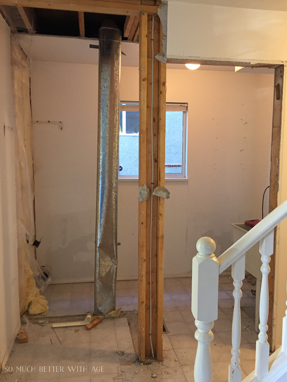 Removing a closet beside the mudroom.