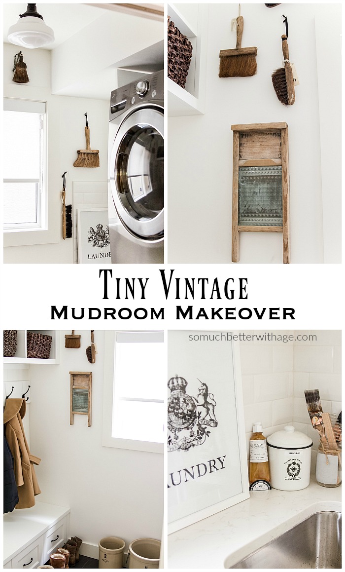 Tiny Vintage Mudroom Makeover - So Much Better With Age