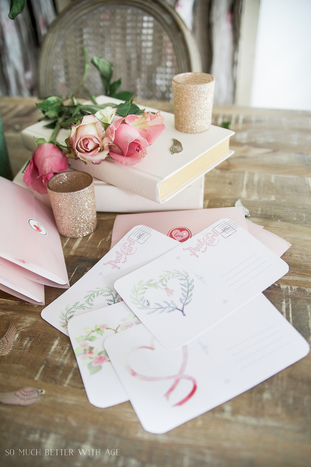 Valentine’s Day Free Postcard Printable with Vellum Envelope