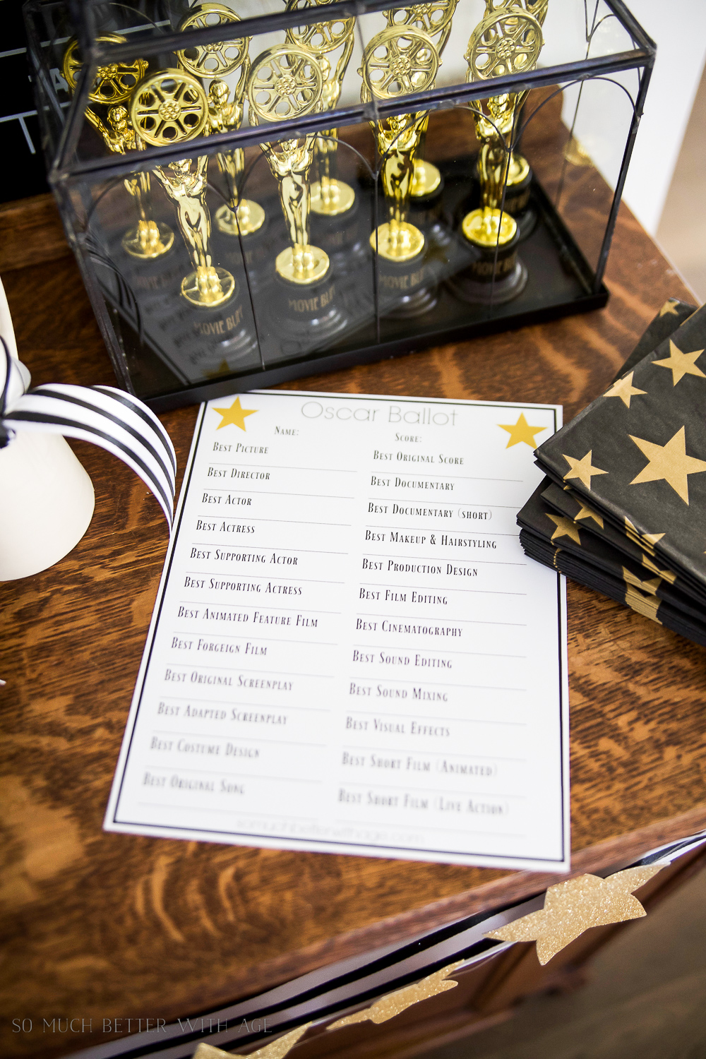 Oscar Ballot Printable/Academy Award score list - So Much Better With Age 