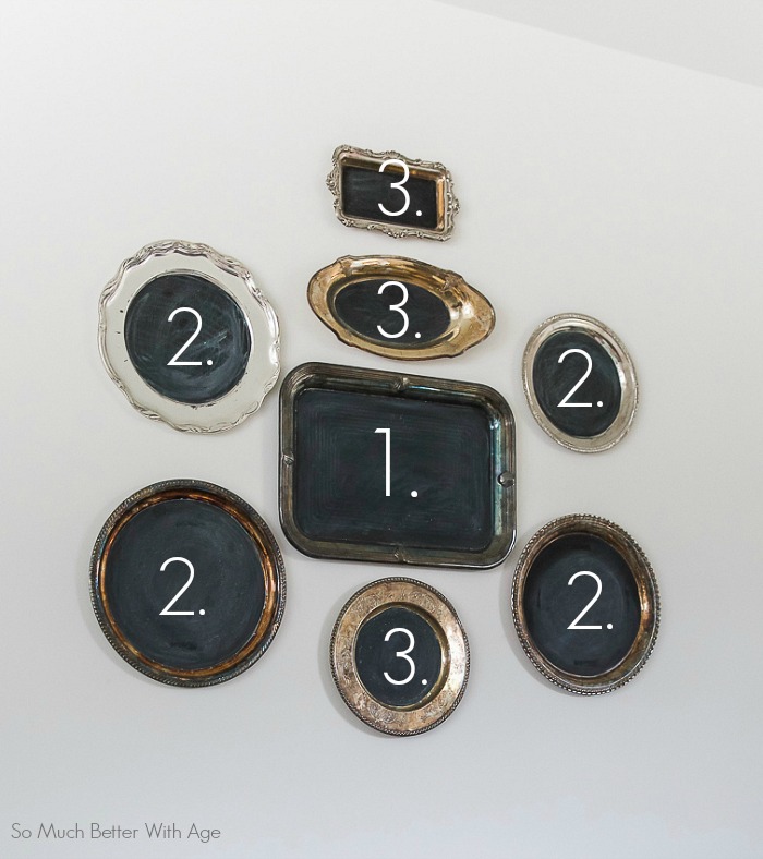 Numbered trays on the wall in a formation.