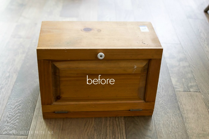 Bread Box to Letter Box - Why I Always Look for Wood at Thrift Stores / before picture of wooden box - So Much Better With Age 