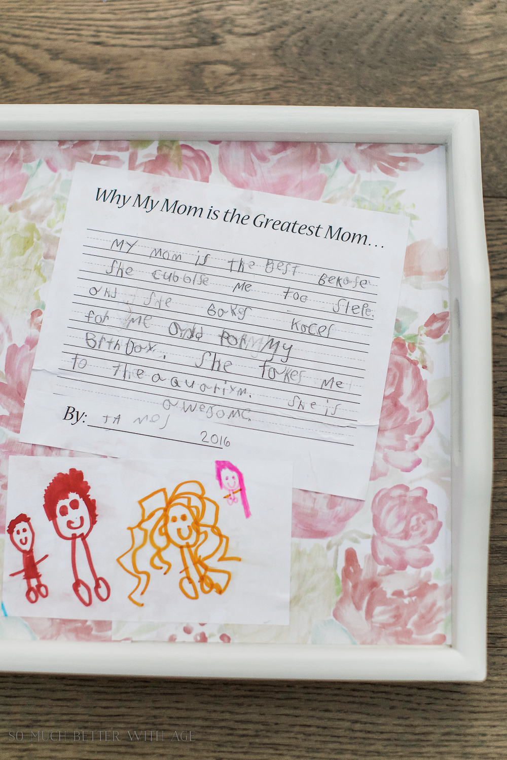 Why my Mom is the greatest Mom written by Jamie's daughter.