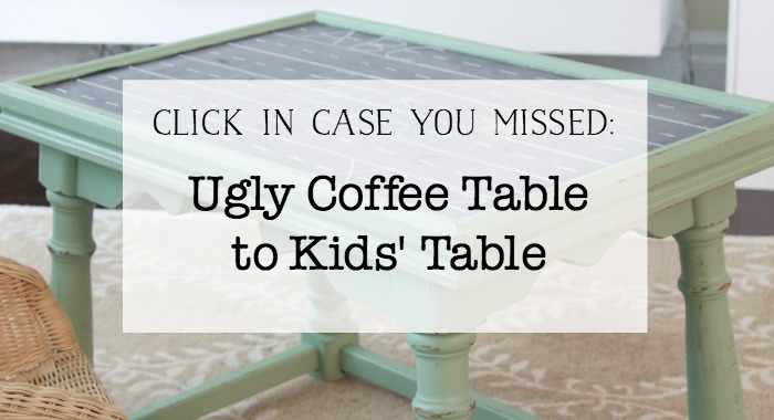 Ugly Coffee Table to Kids' Play Table poster.
