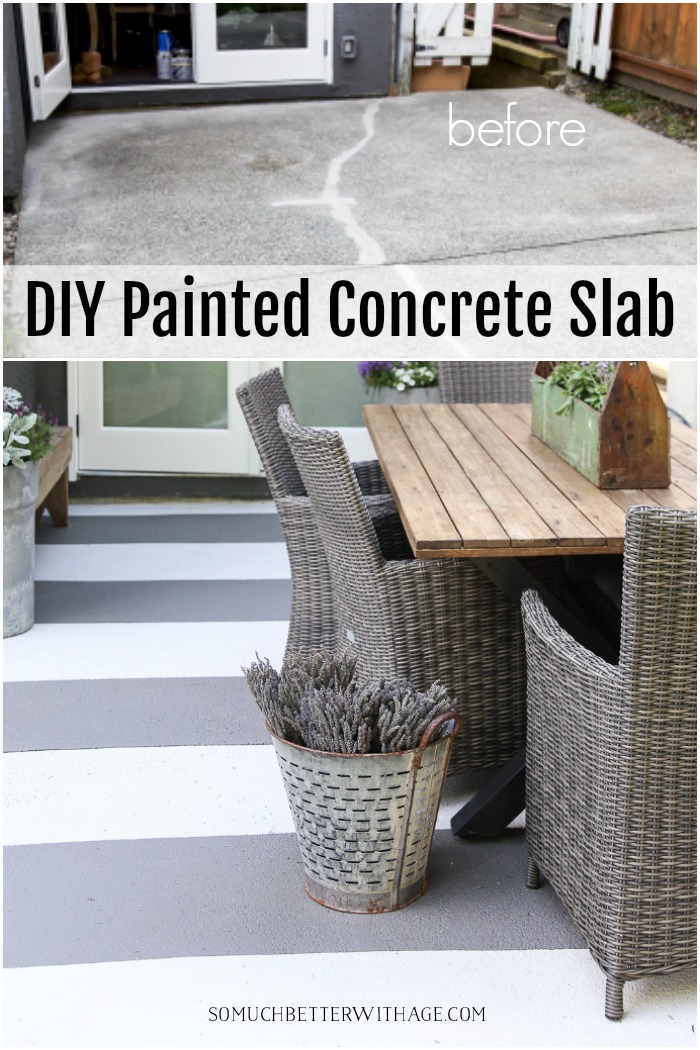 How to Paint Stripes Like an Outdoor Rug on Patio Concrete Slab Jamie