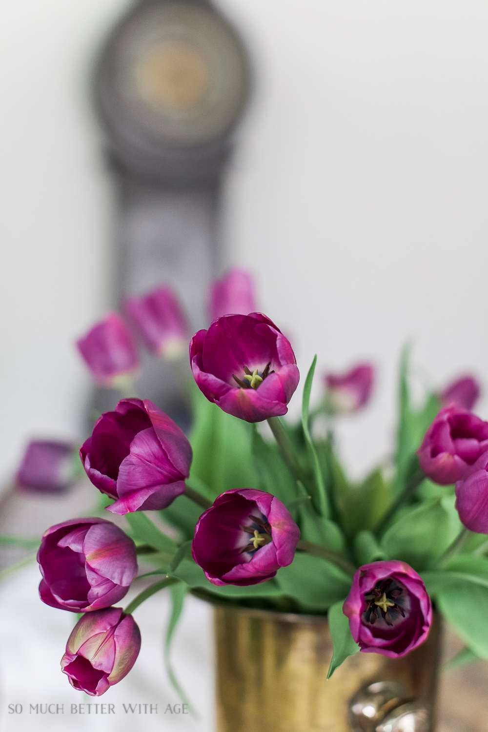 French Vintage Dining Room/mora clock, tulips - So Much Better With Age