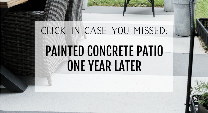 Painted Concrete Patio One Year Later poster.