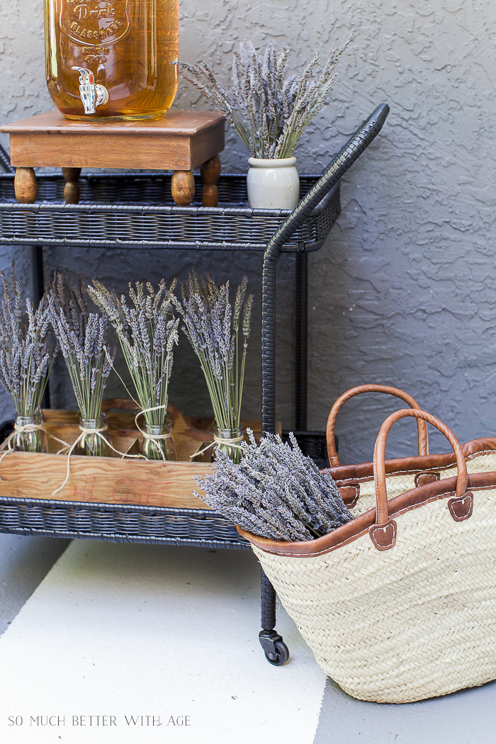 Lavender Outdoor Summer Table Setting/dried lavender in French basket - So Much Better With Age